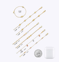 Load image into Gallery viewer, Resizable 14k Solid Yellow Gold Assorted Baby Bracelets - Baby Heart 14k Yellow Gold Heart Bracelet - Multi Sing Baby Bracelets 14k Gold
