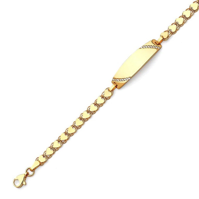 14k Solid Yellow Gold Assorted Baby Bracelets - Baby Heart 14k Yellow Gold Heart Bracelet - ID Baby Bracelets 14k Gold.