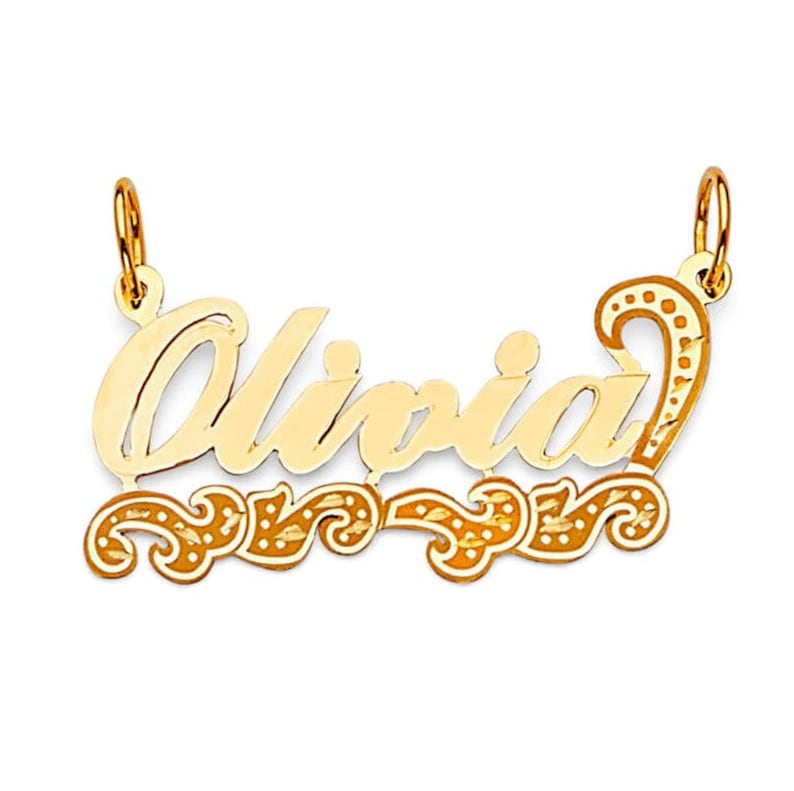 Solid 14k Yellow Gold Name Necklace - Personalized Name Necklace - Dainty Personalized Letter Necklace - 14k Script Name Necklace