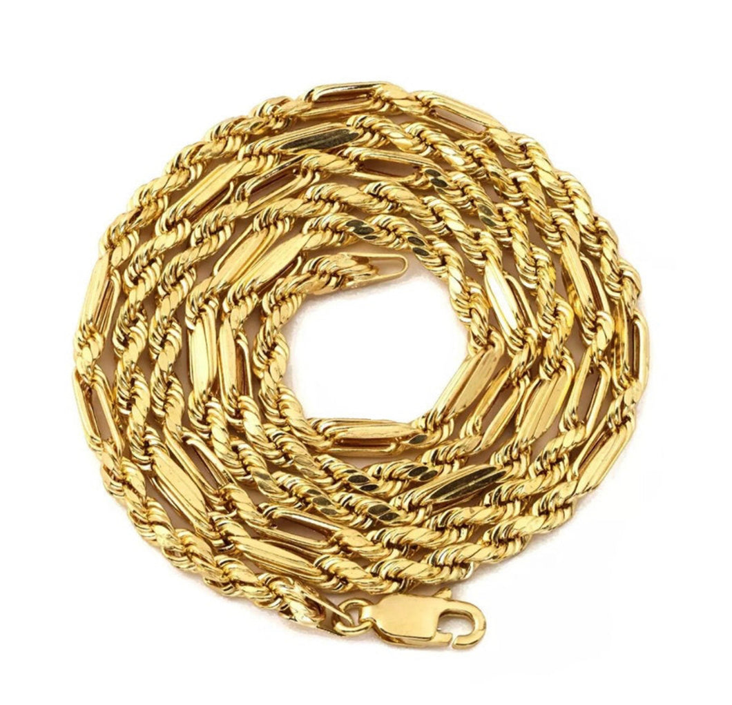 10K Yellow Gold Milano Chain - Real Italian Unisex Necklace - All sizes Figaro Rope Gold Chain - Elegant Gold Chain
