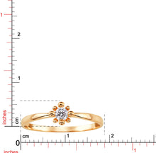 Load image into Gallery viewer, Elegant Thin Yellow Ring, 14K Solid Gold Stackable Dainty Band, Cubic Zirconia Diamond White Gemstone, 2022 Anniversary Valentine Jewelry

