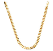 Load image into Gallery viewer, 14K Yellow Gold Cuban Miami Link Chain, 10mm Real Italian Men Women Necklace, 18&quot; 20&quot; 22&quot; 24&quot; Inches, 14k semi solid Cuban Miami Chain
