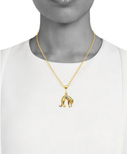 Load image into Gallery viewer, 14k Solid Yellow Gold Panther Necklace - Wild Animal Jewelry - Real Gold Panter 3D Necklace - Panther Gold Necklace - Panther Jewelry
