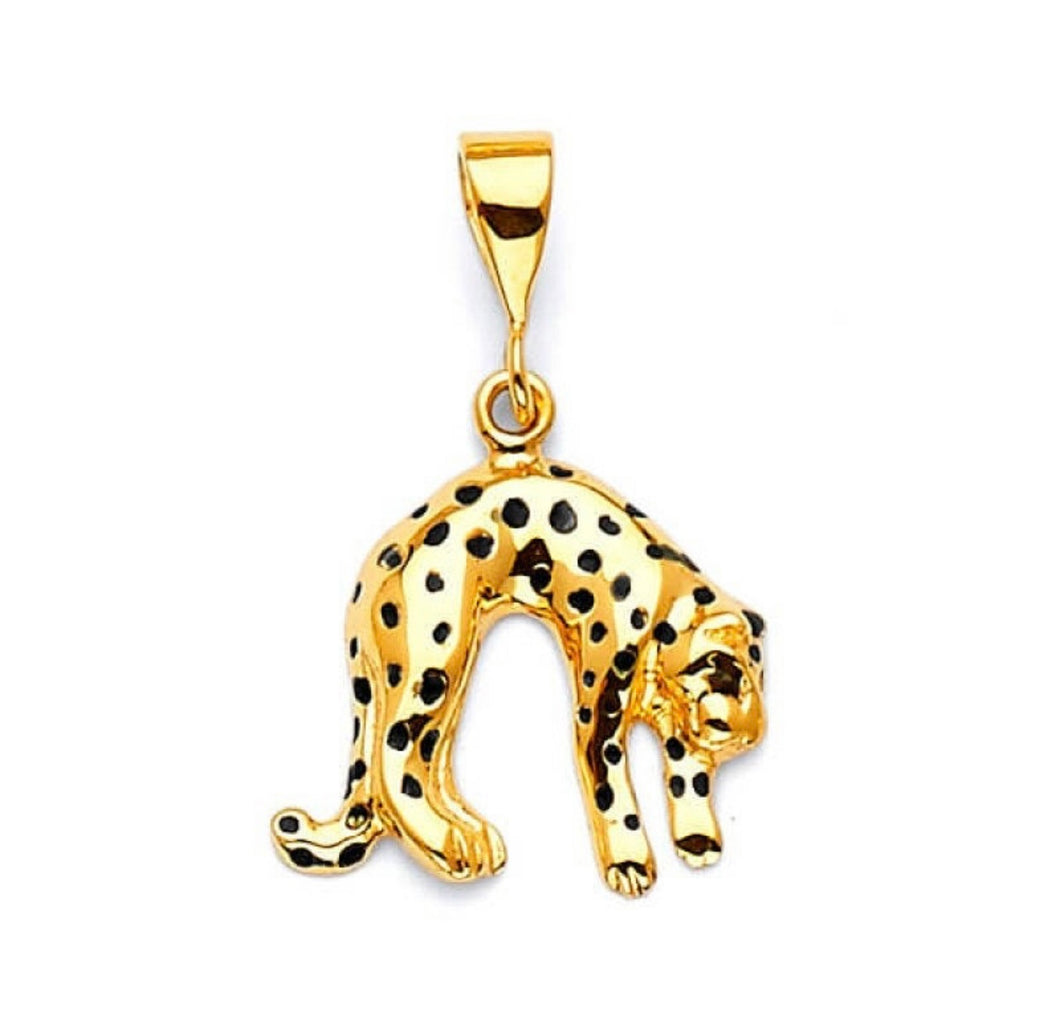 14k Solid Yellow Gold Panther Necklace - Wild Animal Jewelry - Real Gold Panter 3D Necklace - Panther Gold Necklace - Panther Jewelry
