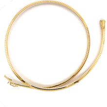 Load image into Gallery viewer, Solid 14k Yellow Gold Omega Chain - 4mm Domed Omega Link Necklace - Made in Italy 16 inches Reversible Chain - 14k yellow Gold Snack Chain
