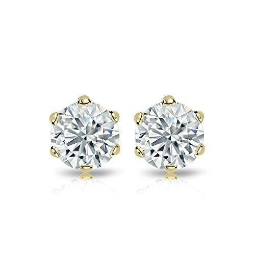 Natural Real 0.10-1.00 Carat TW Diamond Stud Earrings w/ Screw Back's 14k White Gold. Luxury Collection