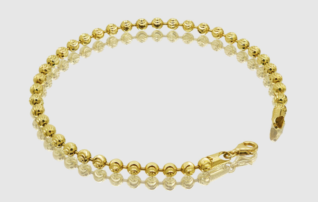 Ball Beads Solid 14k Yellow Gold Bracelet Chain - Classic Bracelet Chain 5