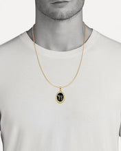 Load image into Gallery viewer, Solid 14k Yellow Gold Onyx Chai Necklace - Chai Symbol Diamond Necklace - Bat Mitzvah Gift For Women - Jewish Hebrew Chai Necklace
