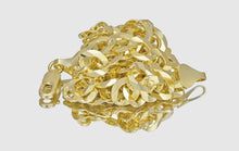 Load image into Gallery viewer, Cuban 14K Yellow Gold Bracelet - Real Italian Unisex Link Bracelet - Shiny Curb Chian Bracelet - Streetwear Bracelet
