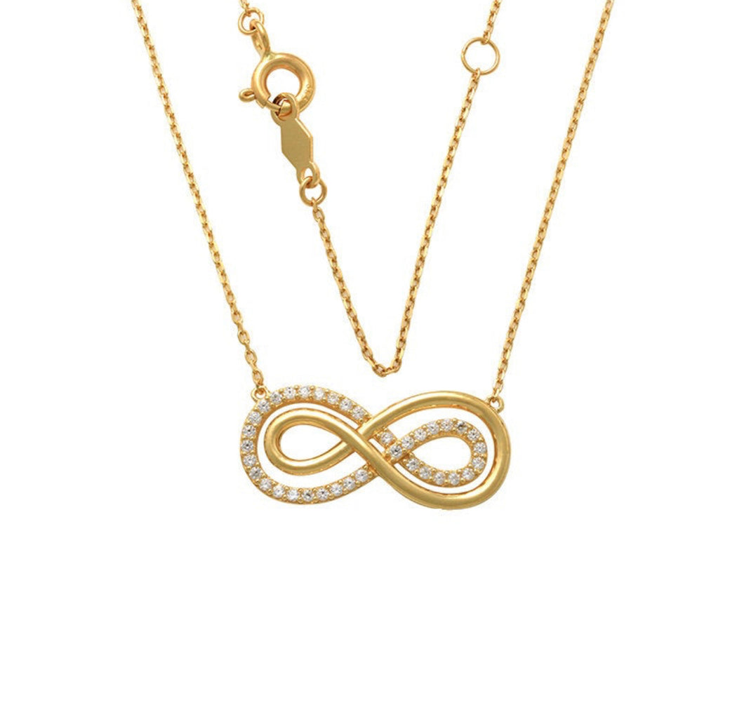 Solid 14k Yellow Gold Infinity Necklace - Infinity Pendant - Dainty Diamond Necklace - High Quality Delicate Pendant - Infinity Gold