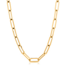 Load image into Gallery viewer, 14K Gold Paperclip Chain - Gold Paper Clip Chain Necklace - Ladies Gold Chain - Elongated Link Chain - Choker Chain - 1.3 MM Necklace
