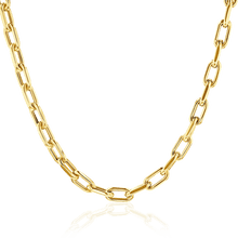 Load image into Gallery viewer, Solid 14K Yellow Gold Paperclip Chain - Link Chain Unisex Necklace - Elongated Choker Trending Chain Jewelry
