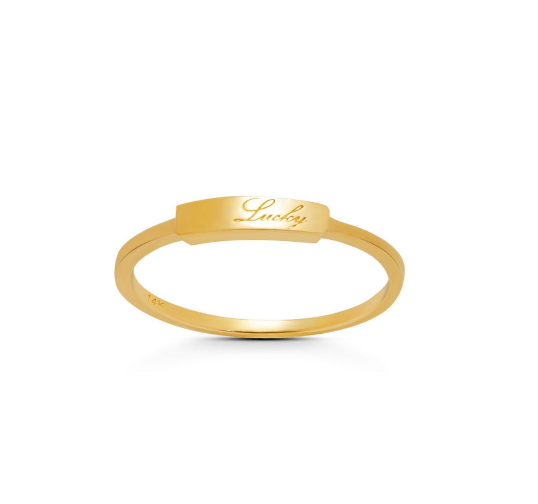 North Star 14k Gold Ring - Handmade Starburst Signet Gold Ring - Dainty Celestial Ring