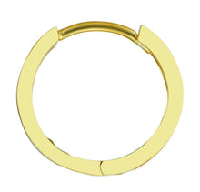 Load image into Gallery viewer, Onyx Simple 14K Solid Gold Huggie Earring - Yellow Unisex Cross Earring - Minimalist Dainty Hoop Earrings
