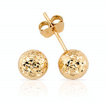 Load image into Gallery viewer, Ball 14K Gold Stud Earrings - White/Yellow/Rose Minimalist 7mm - Push back Cartilage Spherical Earrings - Real Gold Earrings Jewelry Set

