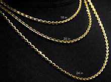Load image into Gallery viewer, Real 10K Yellow Gold Hermes Chain - Yellow Round Rolo Link Necklace - Gold Open Link Everyday Chain - Elegant Italian Gold Chain
