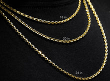 Load image into Gallery viewer, 14K Yellow Gold Hermes Chain, Round Rolo Link Necklace, Gold Open Link Everyday Chain, 2022 Style Jewelry Gift, Elegant Women Men Set
