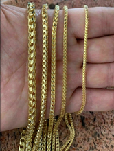 Load image into Gallery viewer, Solid 14k Yellow Gold Round Franco Box Chain - Yellow Gold Franco Chain - Made in Italy Solid Yellow Gold Franco - Yellow Gold Chain Chain
