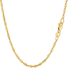 Load image into Gallery viewer, Solid 14K Yellow Gold Singapore Chain - Real Italian Unisex Necklace - All sizes High Quality Gold Chain
