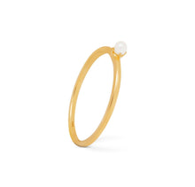 Load image into Gallery viewer, Solid 14K Gold Natural Pearl Rings - Vintage Freshwater Pearl Ring - Unique Minimalist Anniversary Ring
