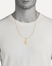 Load image into Gallery viewer, Solid 14K Rose Flower Necklace - Three Color Real Gold Jewelry - Yellow White 35mm 15mm Pendant - Love Pendant Chain

