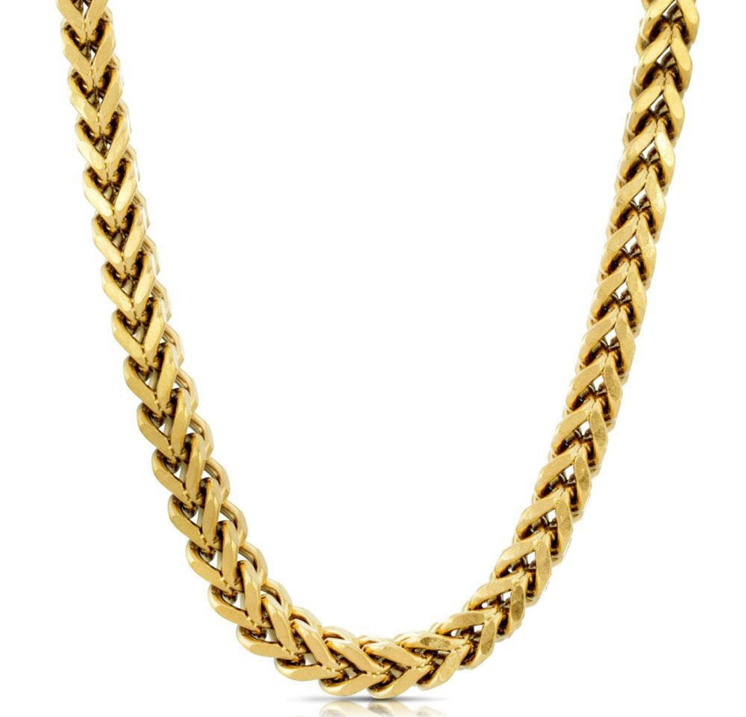Solid 14K Yellow Gold Square Franco Chain - Real Italian Unisex Men and Women Necklace - So High Quality Gold Chain