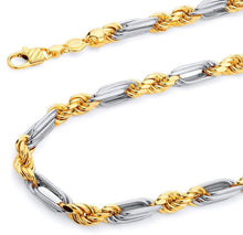 Load image into Gallery viewer, Solid 14K Yellow Gold Milano Chain - Real Italian Unisex Necklace - Figaro Rope Gold Chain - All sizes figaro chain - 2022 New Year Jewelry
