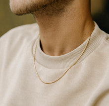 Load image into Gallery viewer, 14k Yellow Gold Box Chain Necklace - 14k Gold Layering Box Chain - Ladies Gold Box Chain - Genuine 14k Box Chain - 14k Gold Twist Box Chain
