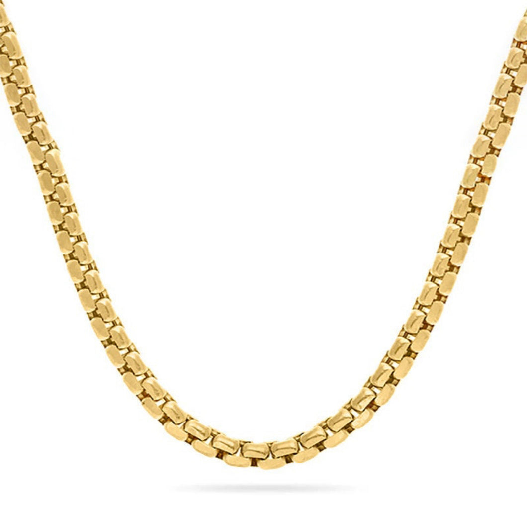14k Yellow Gold Box Chain Necklace - 14k Gold Layering Box Chain - Ladies Gold Box Chain - Genuine 14k Box Chain - 14k Gold Twist Box Chain