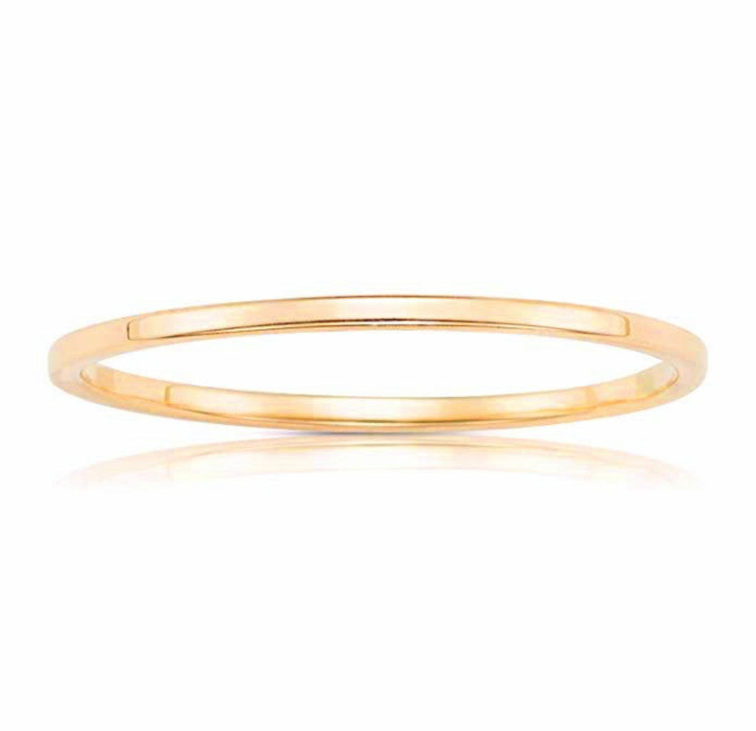 Solid 14k Yellow Gold Band Ring - Dainty Minimalist Band Ring - Delicate Simple Thin Engagement Ring