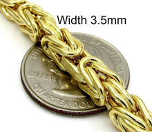 Load image into Gallery viewer, Byzantine Solid 14k Yellow Gold Bracelet, Chain Link 1.7MM-5MM, Handmade Italian Men Women 8&quot; 9&quot; Inches Jewelry, Stylish Everyday Wear Set
