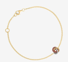 Load image into Gallery viewer, Solid 14k Yellow Gold Knot - Everyday Adjustable Bracelet - Multi Color Gold Bracelet
