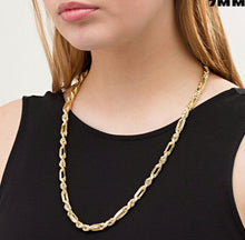 Load image into Gallery viewer, Solid 14k Yellow Gold Milano Chain - Figaro Rope Chain Necklace - Solid 14k Yellow Gold Figarope Necklace Chain
