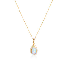 Load image into Gallery viewer, Solid 14k Yellow Gold Teardrop Pendant - Pearl and Diamond Baroque Necklace - Solid 14k Yellow Gold Pearl Jewelry - Stylish Pearl Necklaces
