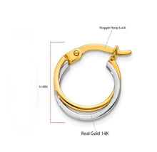 Load image into Gallery viewer, Solid 14k Yellow Gold Twisted Hoop Earrings - Real White Gold Lever back Hoop - Dainty Minimalist Earrings
