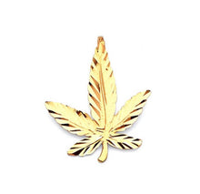 Load image into Gallery viewer, Solid 14k Yellow Gold Weed Necklace - Cannabis Charm Pendant - Marijuana Leaf Jewelry - Mini Marijuana Delicate Necklace - Weed Jewelry
