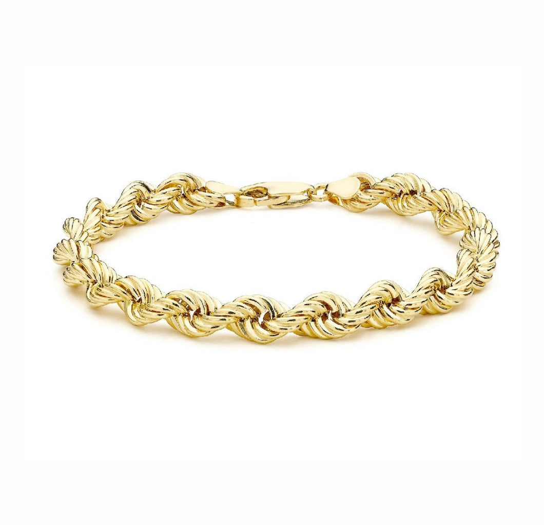Solid 14k Yellow Gold Wrap Bracelet - Unisex Handmade String Rope Bracelet - Men Women Dainty Beach Chain
