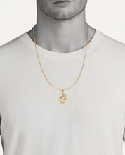 Load image into Gallery viewer, 14K Solid Yellow Rose Gold Rose Pendant - Flower Diamond Necklace Charm - Rose Diamond Necklace - The Amo Necklace - Gold Rose Charm
