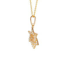 Load image into Gallery viewer, Solid 14k Yellow Gold Diamond David Star Necklace - David Star Yellow Gold Delicate Pendant - Diamond Religious Necklace - 14k Diamond Star
