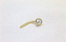 Load image into Gallery viewer, Teeny Tiny Gold Nose Stud - 14K Gold L-Bend Nose Screw - CZ Diamond Fishtail - Buy 2 Get 1 Free - Tiny Nose Piercing - Flat Cute Nose Stud
