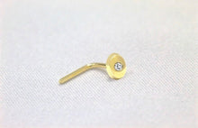 Load image into Gallery viewer, Teeny Tiny Gold Nose Stud - 14K Gold L-Bend Nose Screw - CZ Diamond Fishtail - Buy 2 Get 1 Free - Tiny Nose Piercing - Flat Cute Nose Stud
