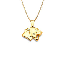 Load image into Gallery viewer, Tiger Head Solid 14K Yellow Gold Pendant - Dainty Bengal Tiger Necklace - Wildcat Tiger Chain
