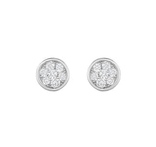Load image into Gallery viewer, White Solid 14k Earring - CZ Diamond Round Stud - Circle Real Gold Earrings - Push Back Cartilage 5mm - Minimalist Tragus Jewelry
