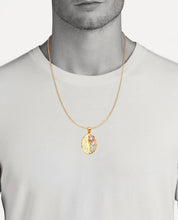 Load image into Gallery viewer, 14K Solid TriColor Rose Gold Pendant - Red Flower CZ Diamond Necklace - Oval shaped White Te Amo Love Necklace - Charm Yellow Chain
