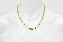 Load image into Gallery viewer, 14K Solid Yellow Gold Cuban Link Chain - Unisex Curb Long Necklace - Cuban Diamond Cut Chain
