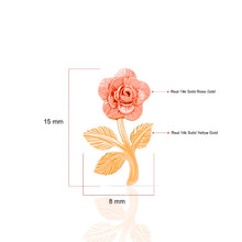 Load image into Gallery viewer, Solid 14K Rose Flower Necklace - Two Color Real Gold Jewelry - 18&quot; 8mm 15mm Love Pendant Chain
