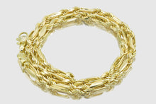 Load image into Gallery viewer, Solid 14k Yellow Gold Figaro Rope Chain - Lobster Claw Chain Jewelry
