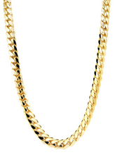 Load image into Gallery viewer, 14K Solid Gold Miami Cuban Link Chain - Yellow Unisex Curb Necklace - Miami Cuban Coker Chain
