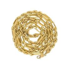 Load image into Gallery viewer, Solid 14K Yellow Gold Milano Chain - Real Italian Unisex Necklace - 2022 New Year Jewelry - Figaro Rope Gold Chain - All sizes figaro chain
