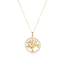 Load image into Gallery viewer, Solid 14k Yellow Gold Diamond Tree Of Life, Tree Necklace, Tree Of Life, Tree Of Life Necklace • Family Tree Necklace • Dainty Tree Pendant

